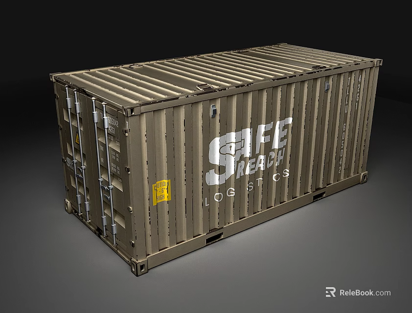 Industrial Safe Space Brown Metal Shipping Container Building Structure Design 3d model 