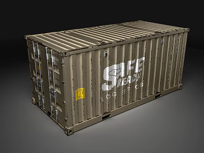 Industrial Safe Space Brown Metal Shipping Container Building Structure Design 3d model
