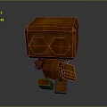 Wooden Cartoon Decorative Furniture With Cube Shape Round Eyes Arms And Legs
