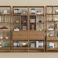 Wooden Bogu Shelf With Open Grid Design Displaying Books Tea Sets And Decorative Plants
