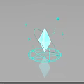 Abstract Geometric Design Featuring Blue Diamond Stars And Circular Patterns With Reflection