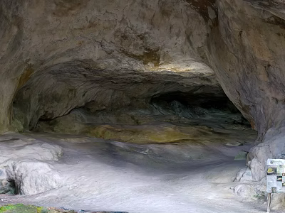 Scenic Natural Cave Landscape With Rocky Interior Formations And Open Entrance View 3d model