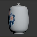 White Decorative Porcelain Vase With Red And Blue Floral Patterns For Home Decor