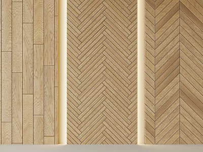 Natural Wooden Flooring Design With Straight Herringbone And Chevron Pattern Styles 3d model