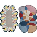 Stylish Artistic Shaped Area Rugs With Colorful Patterns