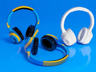 Headset headset electrical audio decoration ornaments print AI beauty Chen props 3d model