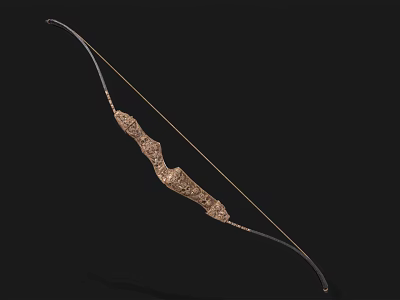 Traditional Decorative Bow With Ornate Carved Patterns And Metal Accents As Ancient Weapon 3d model