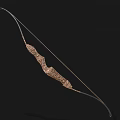 Traditional Decorative Bow With Ornate Carved Patterns And Metal Accents As Ancient Weapon
