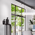 Modern Public Office Space Interior Design With Desks Computers Chairs Plants And Bookshelves