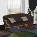 SICIS European-style Sofa Neoclassical Sofa Negotiation Multi-person Sofa Curved Sofa Straight Row Sofa 3d model