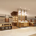 Elegant Wine Specialty Store Interior Featuring Displayed Bottles Wooden Shelves And Soft Lighting