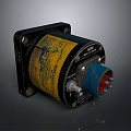 Industrial Electrical Component With Black Housing Yellow Label And Blue Connector