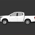 White Nissan Pickup Truck With Sunroof And Side View Design