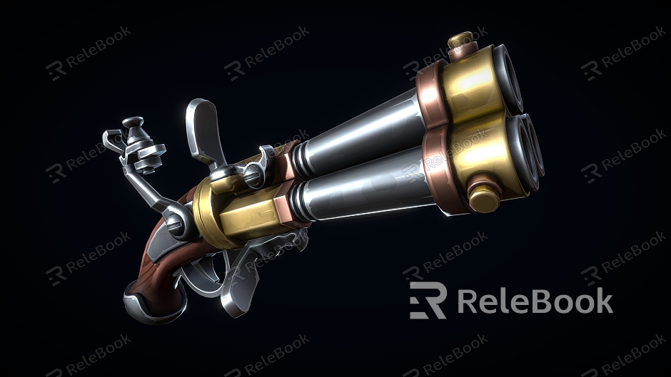 stylized musket cartoon musket revolver model