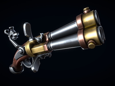 stylized musket cartoon musket revolver model