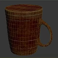 Rusty Red Ceramic Mug With Textured Surface And Curved Handle