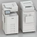 Two White Canon Multifunction Office Appliances With Display Screen And Paper Trays