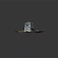 Natural Style Wood Stone Decorative Model With Tree Stump Moss And Red Base