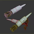 White Military Missiles With Metal Components And Clyde Design Details