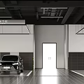 Spacious Underground Parking Garage With Lane Markings Arrow Indicators And Ceiling Lights