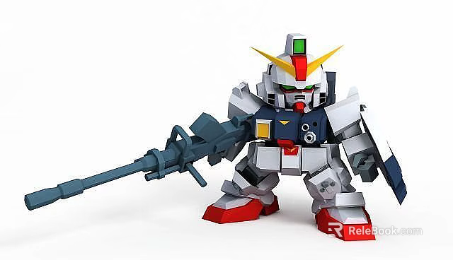 Technology Exhibition Hall Featuring Future Tech Style Gundam Model With Detailed Design Elements 3d model 