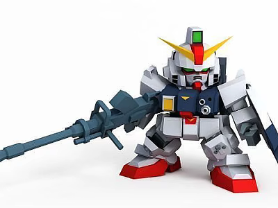 Technology Exhibition Hall Featuring Future Tech Style Gundam Model With Detailed Design Elements 3d model