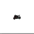Black Sport Motorcycle with Red White Accents Number 51 Gold Forks Green Stripes Black Seat