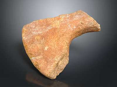 Reddish Brown Stone Sculpture Carving with Irregular Shape and Raw Textured Surface 3d model