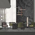 Modern Dining Table and Chair Combination Milotti 3d model