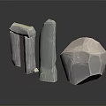 Natural Wood and Stone Decorative Pieces with Textured Surfaces and Varied Shapes