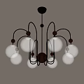 Retro Chandelier Iron Chandelier Multi-head Chandelier 3d model