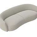 Light Gray Irregular Shaped Curved Upholstered Sofa For Modern Living Room