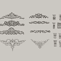 European-style Carved Gypsum Component Corner Carved 3d model