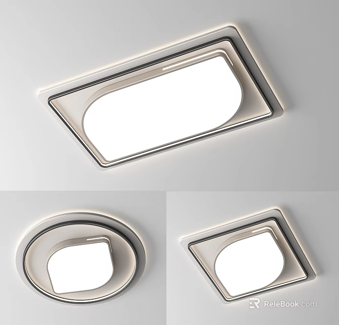 Modern Ceiling Lights With Sleek Lines LED Lighting And Various Shapes 3d model