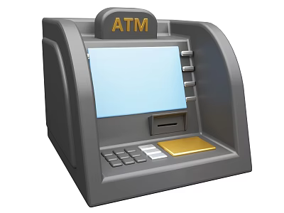 Modern Commercial ATM Machine With Digital Screen Keypad And Card Slot 3d model Modern Commercial ATM Machine With Digital Screen Keypad And Card Slot 3d model