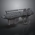 Futuristic Sci Fi Weapon Design With Advanced Tactical Features And Metallic Body