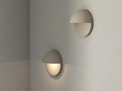 Outdoor Wall Lights with Half Round Design and Warm Glow for Exterior Decoration 3d model