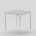 Sleek Modern Dining Table With Square White Top And Slim Metal Support Legs 3d model
