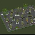 Tree Pits with Various Shapes and Creative Designs in Outdoor Landscaping Layout Featuring Planted Trees