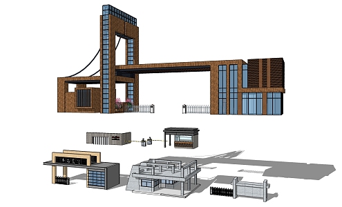 Modern gate entrance 3d model