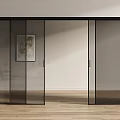 Sleek Black Frame Frosted Glass Sliding Doors For Modern Interior Design