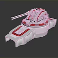 Turret Turntable Railgun Sci-fi Tower Defense Game Tower Defense Sci-fi Turret Game Turret Game Battery 3d model