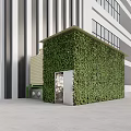 Modern Building Exterior With Greenery Wall And Metal Gate Structure Design