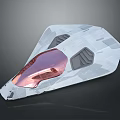 Futuristic Spacecraft With Triangle Shape Gray And Pink Exterior For Advanced Space Exploration Missions