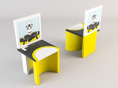 Modern Children's Chair Cartoon Children's Chair 3d model