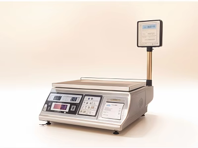 Accurate Digital Electronic Scale for Daily Use with Clear Display and Control Panel 3d model