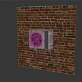 Durable Air Conditioner Fan Mounted on Classic Red Brick Wall Exterior