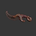 Ornate Weapon Scimitar with Decorative Blade Red Handle and Golden Accents