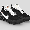 Nike Air Black Running Shoes With White Swoosh Logo Mesh Upper And Air Cushion Sole