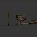 Various Household Rope Items with Knots Loops and Coils for Daily Use